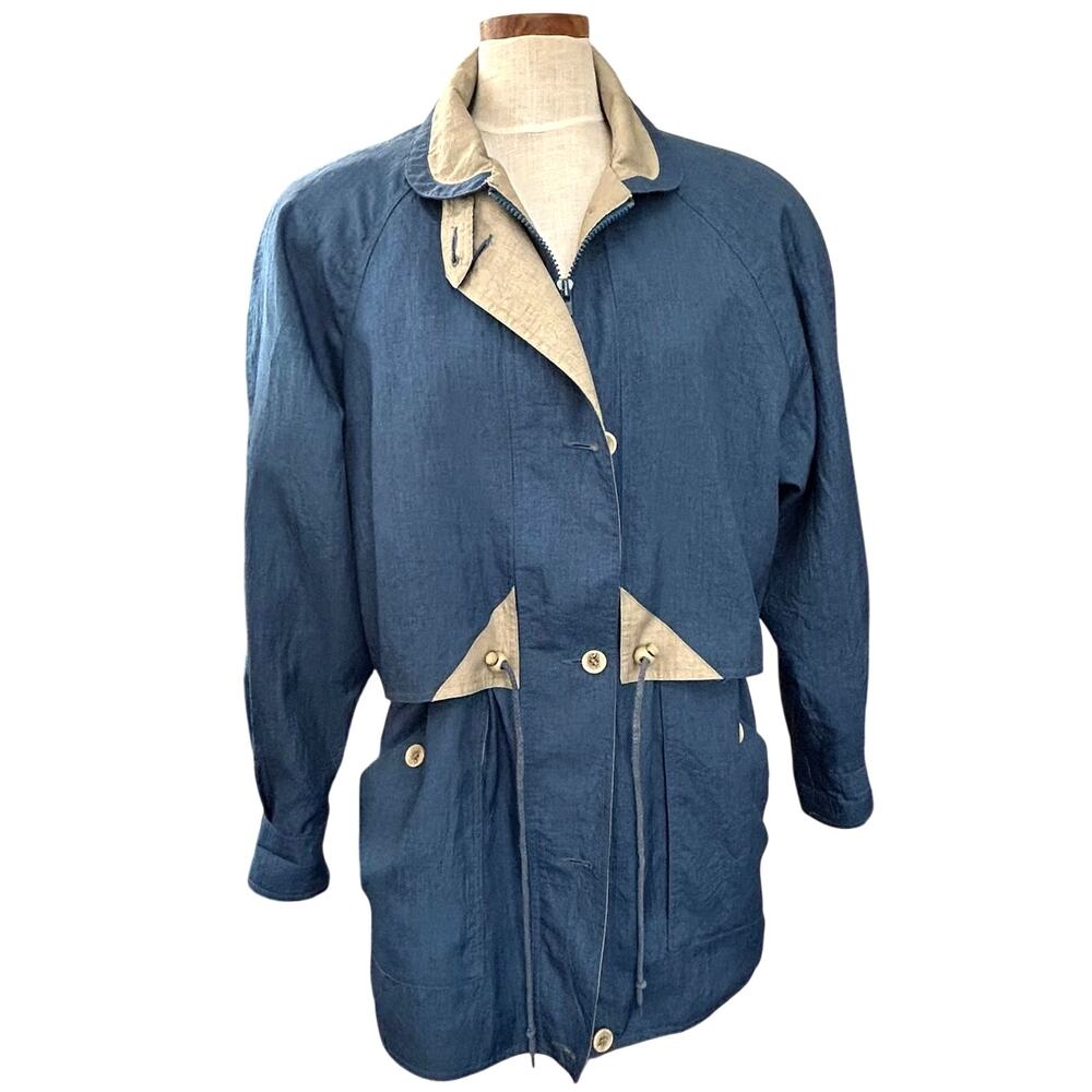 Vintage 80s Architect Utility Anorak Jacket S Drawstring Gorpcore Minimalist